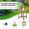 18 Inch Set of 2 Round Outdoor Adirondack Side Tables with Slatted Design and X-Shaped Structure